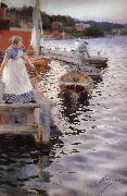 Anders Zorn Vagskvalp(Lappings of the waves) china oil painting reproduction